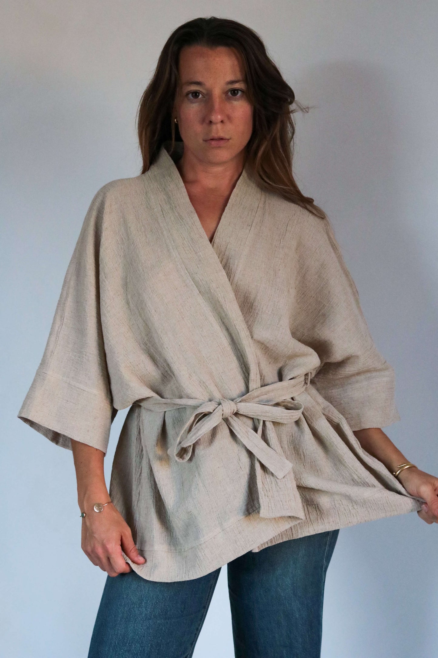 Kimono femme lin et coton