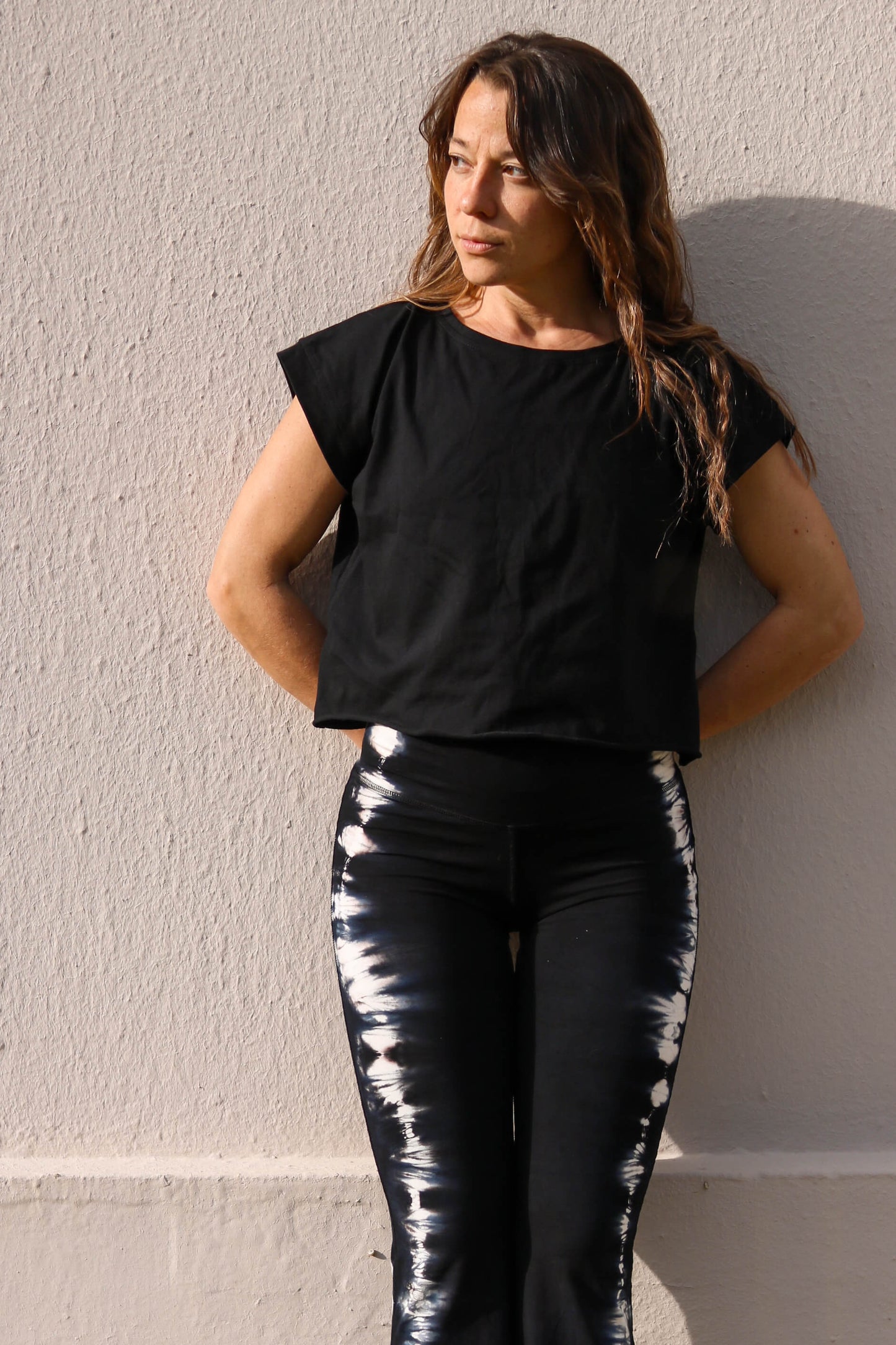 t-shirt de yoga noir ample et confortable