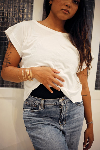 T-SHIRT DE YOGA RÉVERSIBLE - Blanc