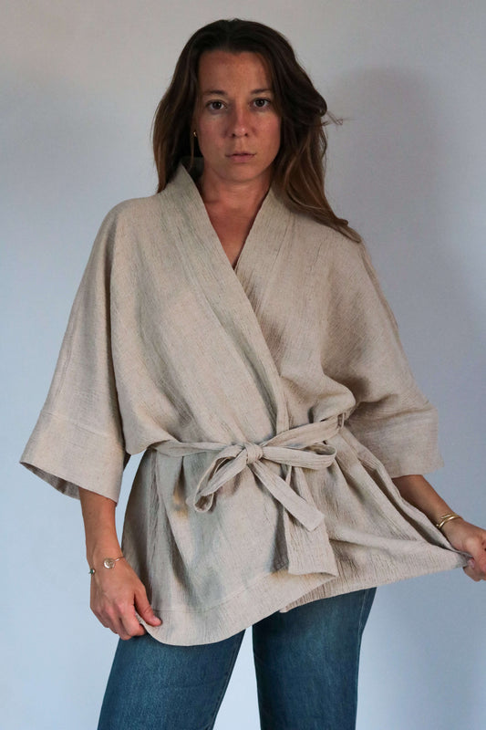 Kimono femme lin et coton