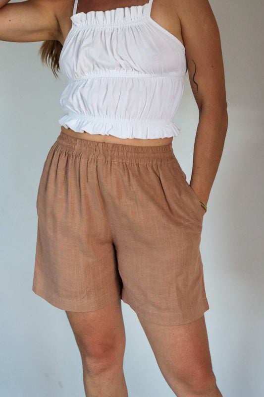 Short femme lin et viscose